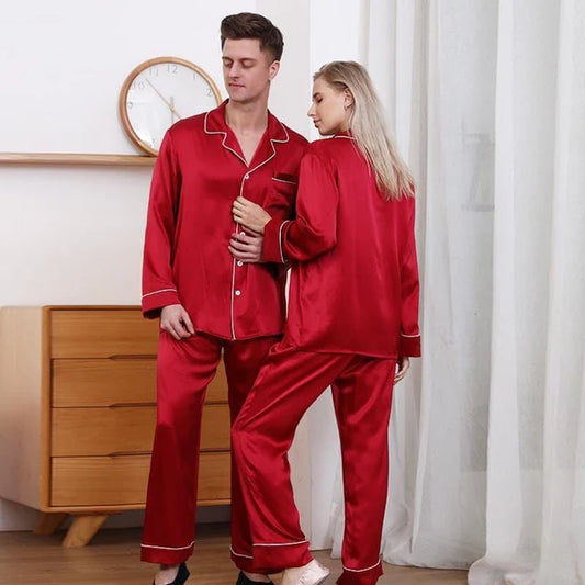 SILK PAJAMA SUIT WITH SCRUNCHIE - PEARL